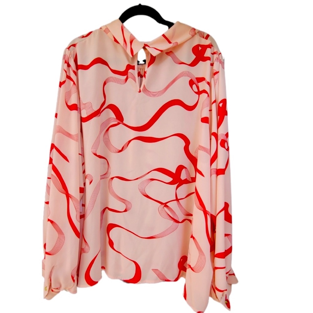 Liz Claiborne Rose Ribbon Blouse Women's Size 2X